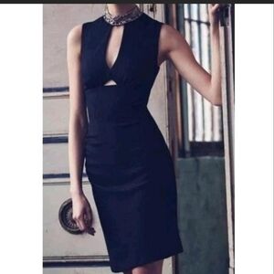 Nicole Miller Black Cutout Midi Dress